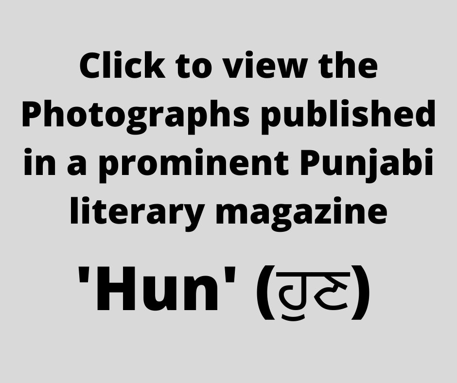 Street photographs clicked by NAvneet Virk published in a prominent punjabi magazine names 'Hun'